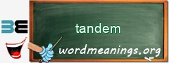 WordMeaning blackboard for tandem